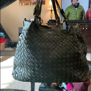 Italian leather woven satchel purchased inFlorence